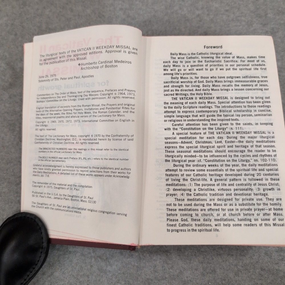 The Vatican II Weekday Missal St Paul Editions 1975 Hardcover Catholic Prayer - Picture 5 of 5